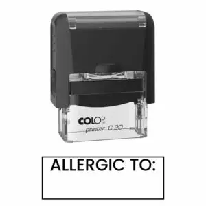 "Allergic to:" Doctor’s Stamp