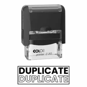 "DUPLICATE" Office Stamp