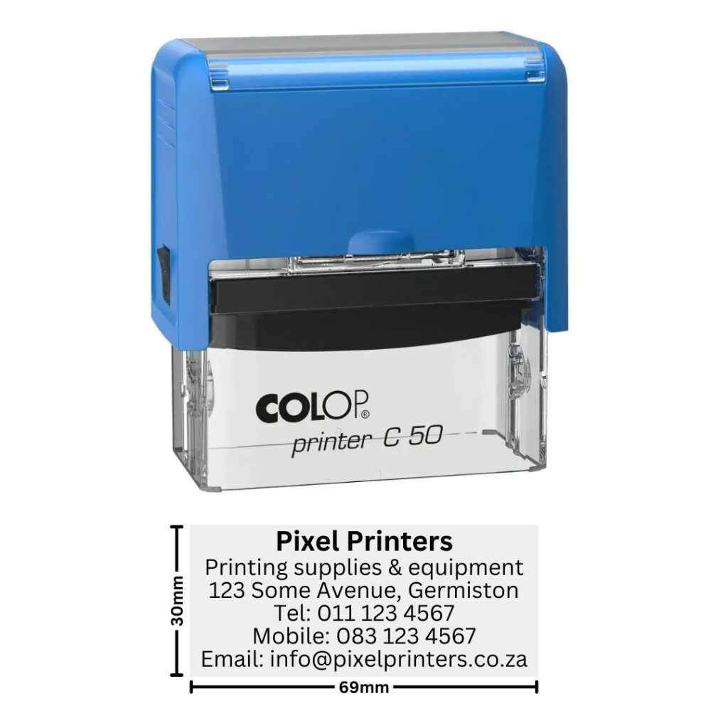 Customisable 6-Line Text Stamp – Pixel Printers