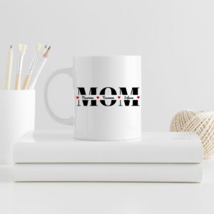 Personalised Mom Mug with Names & ❤'s